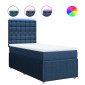 vidaXL Κρεβάτι Boxspring με Στρώμα Μπλε 90x190 εκ.Υφασμάτινο