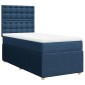 vidaXL Κρεβάτι Boxspring με Στρώμα Μπλε 90x190 εκ.Υφασμάτινο