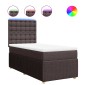 vidaXL Κρεβάτι Boxspring με Στρώμα Σκούρο Καφέ 100x200 εκ. Υφασμάτινο