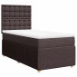 vidaXL Κρεβάτι Boxspring με Στρώμα Σκούρο Καφέ 100x200 εκ. Υφασμάτινο