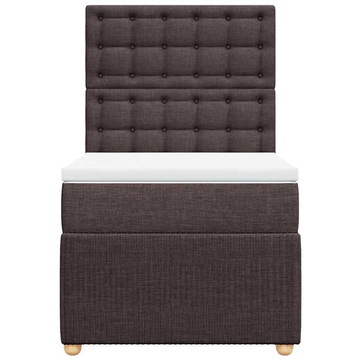 vidaXL Κρεβάτι Boxspring με Στρώμα Σκούρο Καφέ 100x200 εκ. Υφασμάτινο