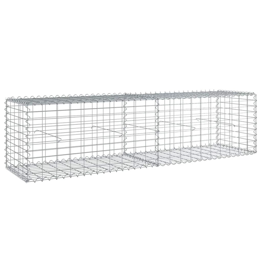 vidaXL Συρματοκιβώτιο με Κάλυμμα 200x50x50 εκ. από Γαλβανισμένο Χάλυβα