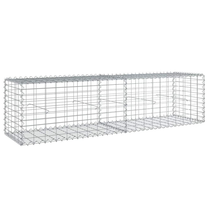 vidaXL Συρματοκιβώτιο με Κάλυμμα 200x50x50 εκ. από Γαλβανισμένο Χάλυβα