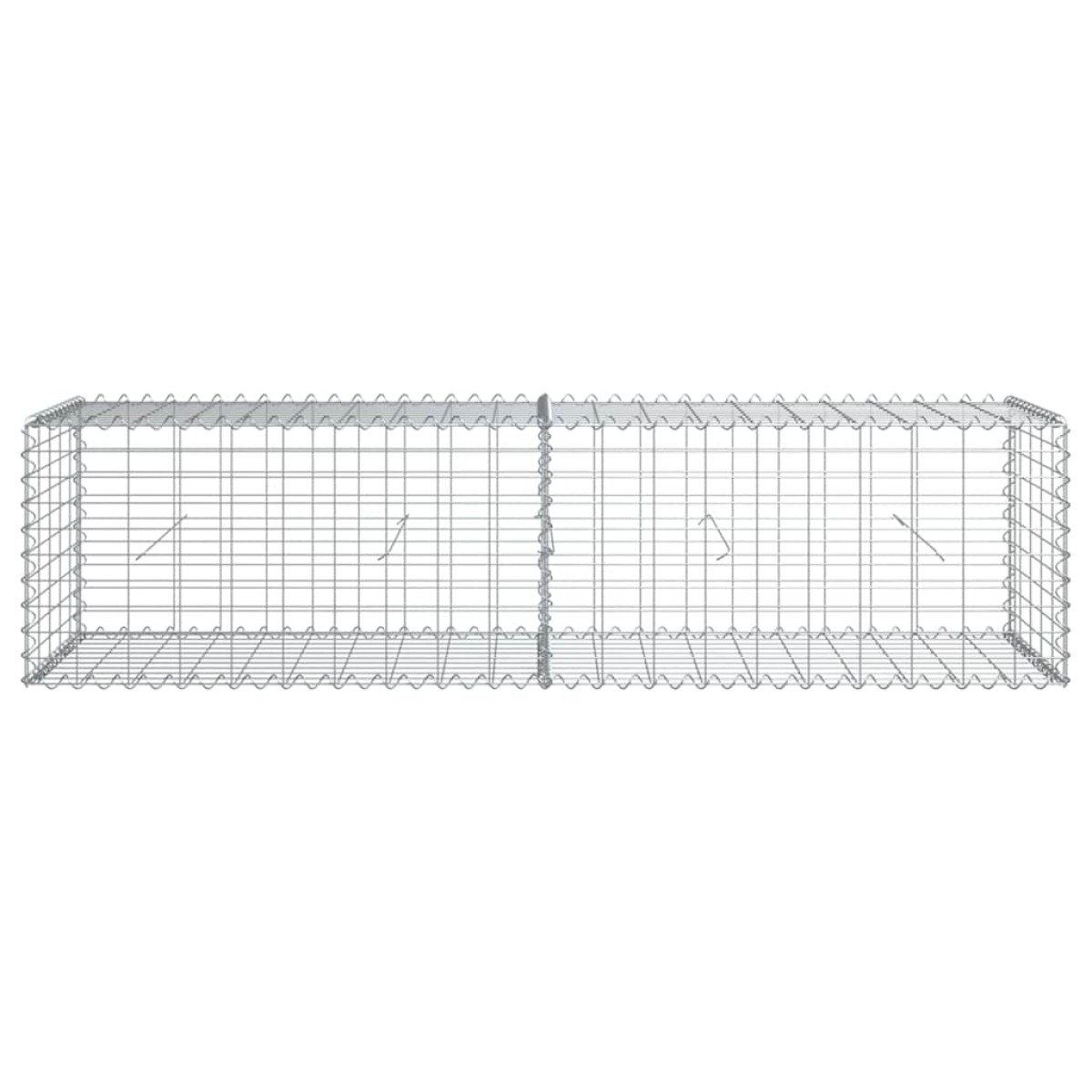 vidaXL Συρματοκιβώτιο με Κάλυμμα 200x50x50 εκ. από Γαλβανισμένο Χάλυβα