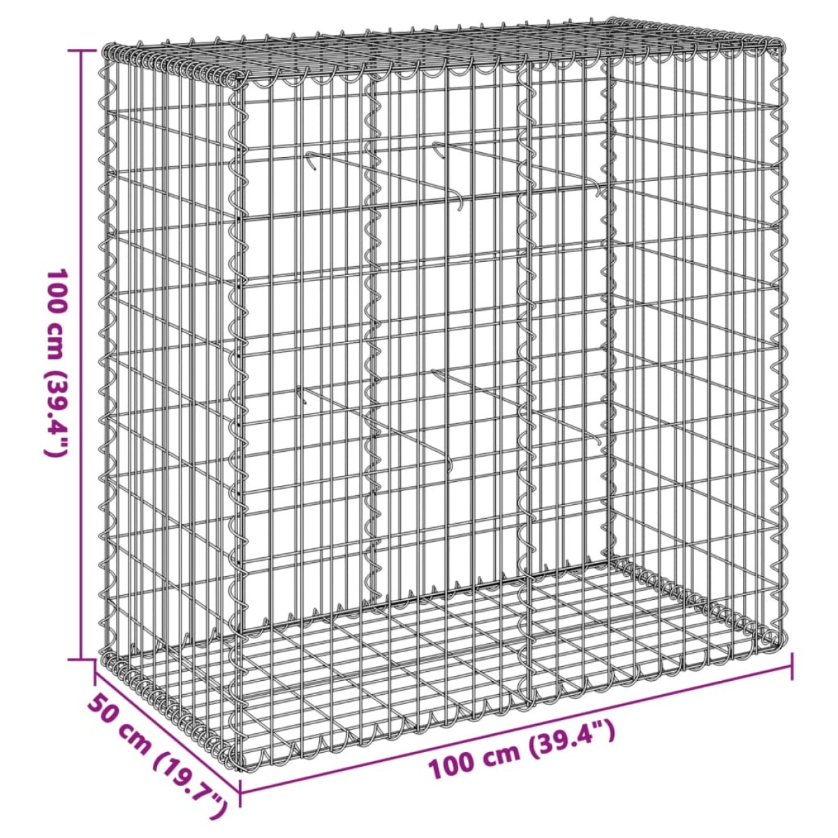 vidaXL Συρματοκιβώτιο με Κάλυμμα 100x50x100εκ. από Γαλβανισμένο Χάλυβα