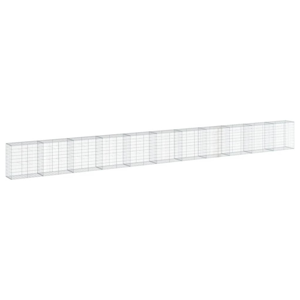 vidaXL Συρματοκιβώτιο με Κάλυμμα 1100x50x100εκ από Γαλβανισμένο Χάλυβα