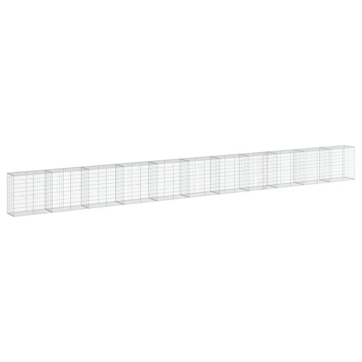 vidaXL Συρματοκιβώτιο με Κάλυμμα 1100x50x100εκ από Γαλβανισμένο Χάλυβα