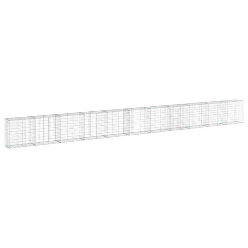 vidaXL Συρματοκιβώτιο με Κάλυμμα 1100x50x100εκ από Γαλβανισμένο Χάλυβα