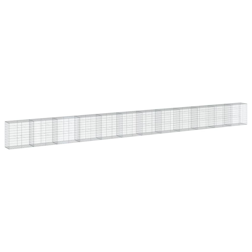 vidaXL Συρματοκιβώτιο με Κάλυμμα 1200x50x100εκ από Γαλβανισμένο Χάλυβα