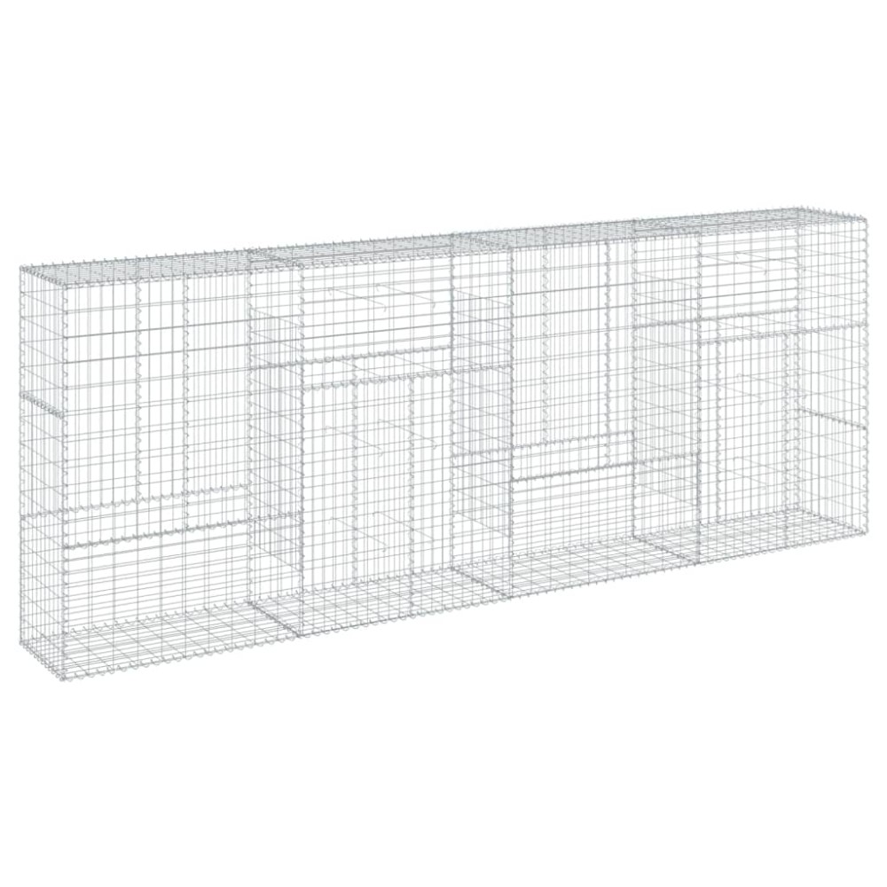 vidaXL Συρματοκιβώτιο με Κάλυμμα 400x50x150εκ. από Γαλβανισμένο Χάλυβα