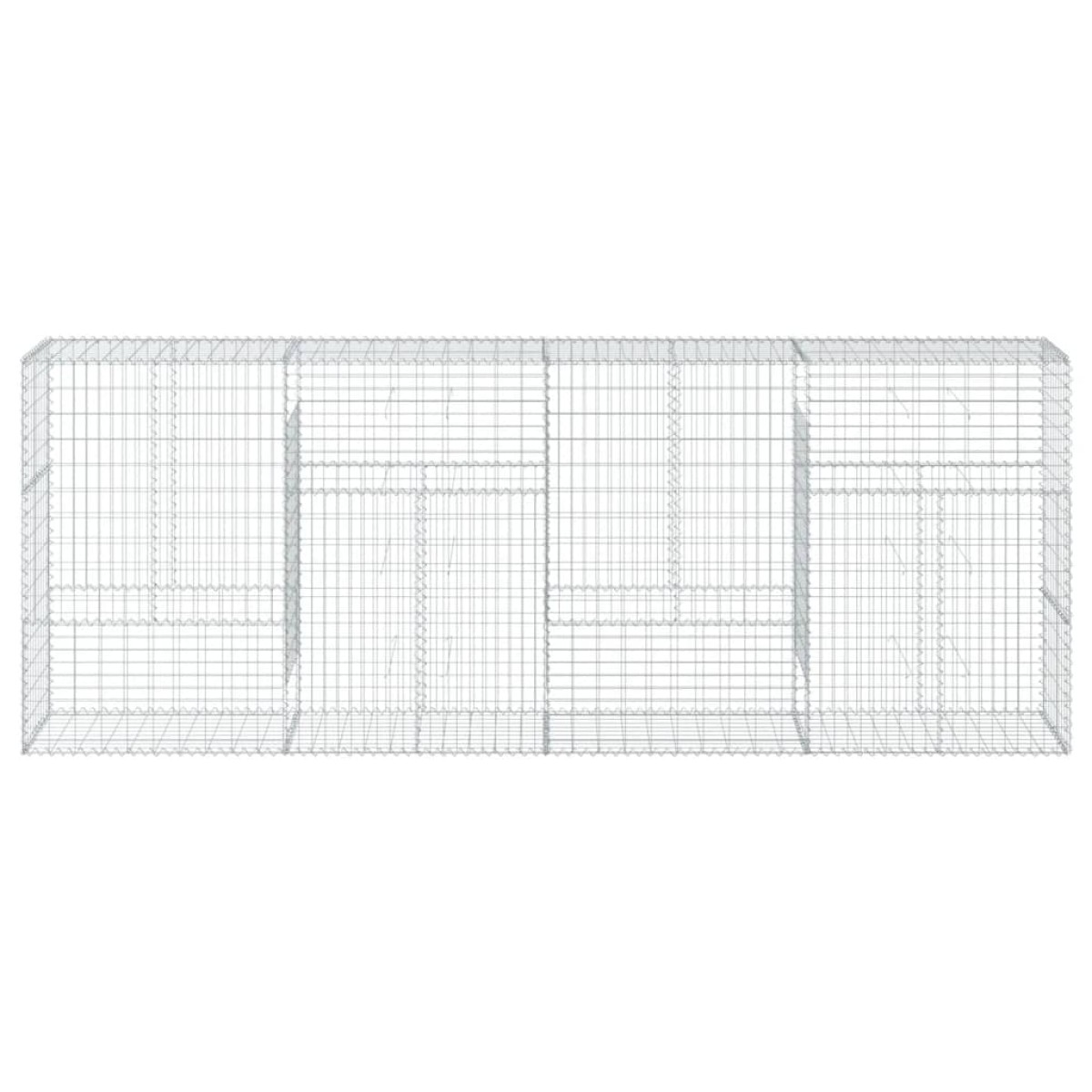 vidaXL Συρματοκιβώτιο με Κάλυμμα 400x50x150εκ. από Γαλβανισμένο Χάλυβα