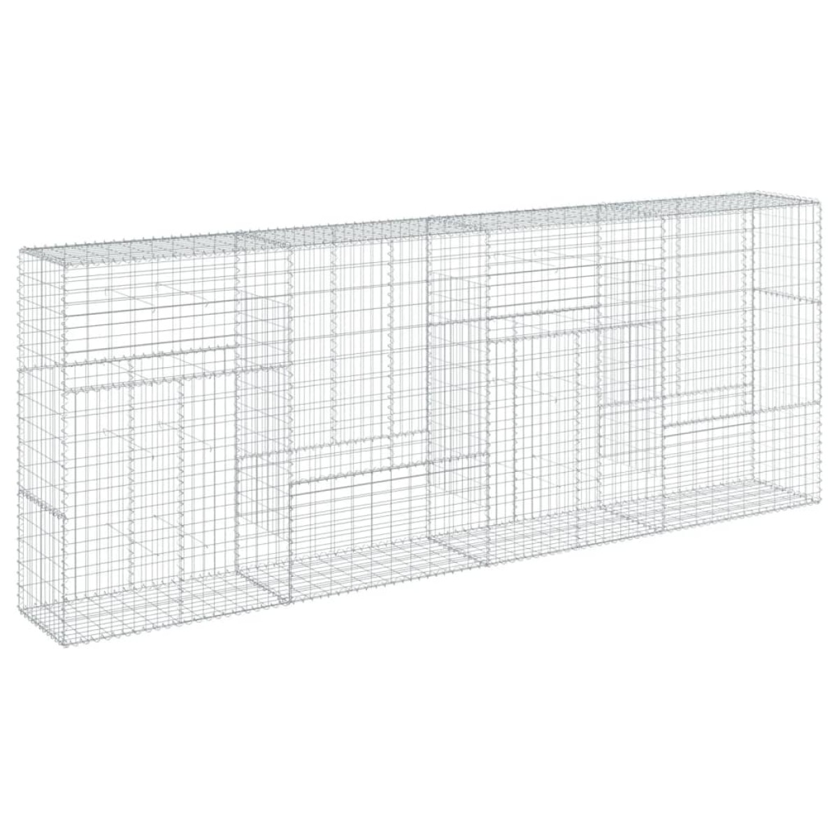 vidaXL Συρματοκιβώτιο με Κάλυμμα 400x50x150εκ. από Γαλβανισμένο Χάλυβα