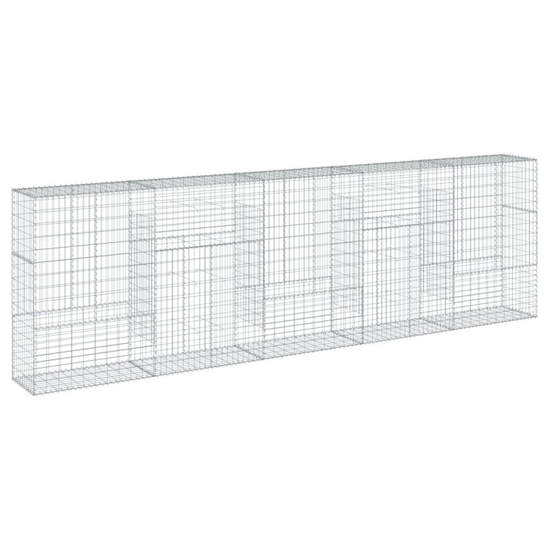 vidaXL Συρματοκιβώτιο με Κάλυμμα 500x50x150εκ. από Γαλβανισμένο Χάλυβα