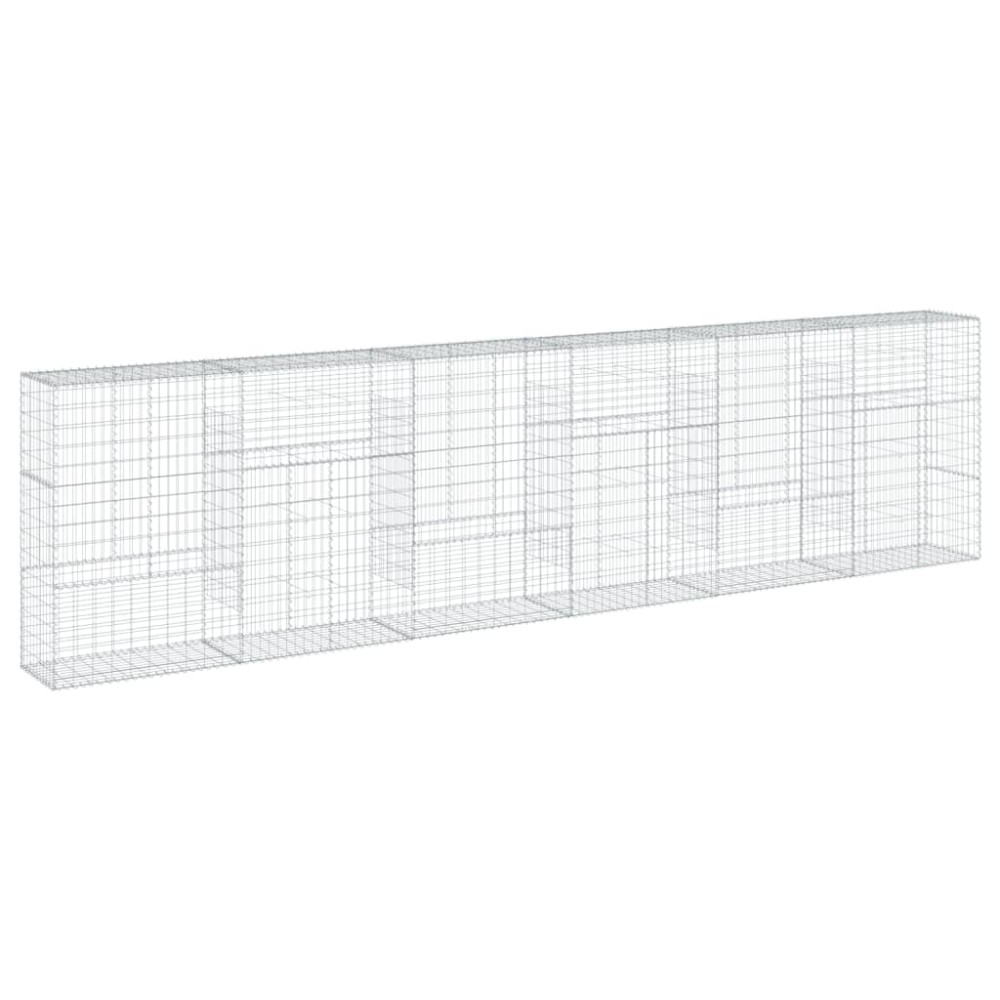 vidaXL Συρματοκιβώτιο με Κάλυμμα 600x50x150εκ. από Γαλβανισμένο Χάλυβα