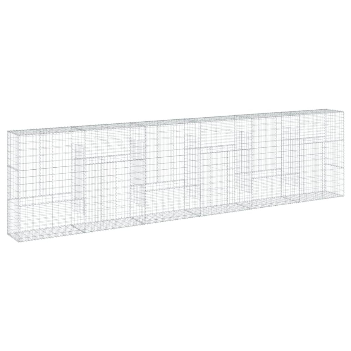 vidaXL Συρματοκιβώτιο με Κάλυμμα 600x50x150εκ. από Γαλβανισμένο Χάλυβα