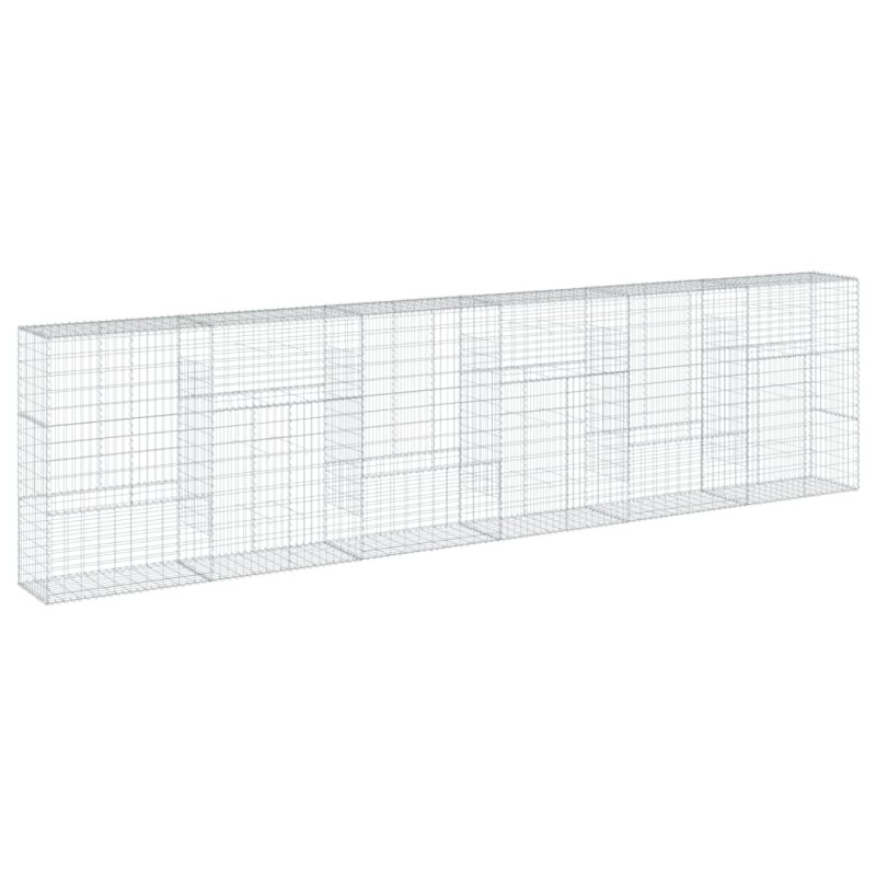 vidaXL Συρματοκιβώτιο με Κάλυμμα 600x50x150εκ. από Γαλβανισμένο Χάλυβα