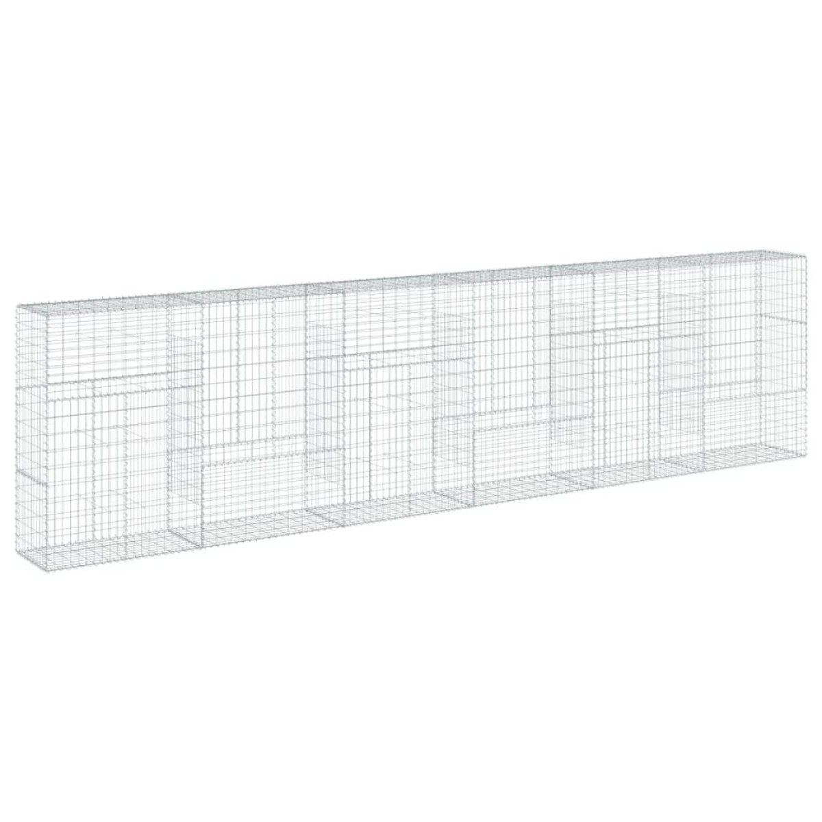 vidaXL Συρματοκιβώτιο με Κάλυμμα 600x50x150εκ. από Γαλβανισμένο Χάλυβα