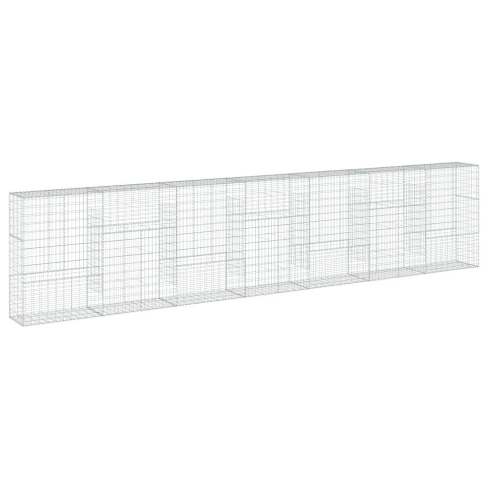 vidaXL Συρματοκιβώτιο με Κάλυμμα 700x50x150εκ. από Γαλβανισμένο Χάλυβα