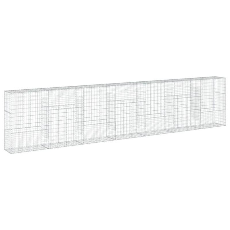 vidaXL Συρματοκιβώτιο με Κάλυμμα 700x50x150εκ. από Γαλβανισμένο Χάλυβα