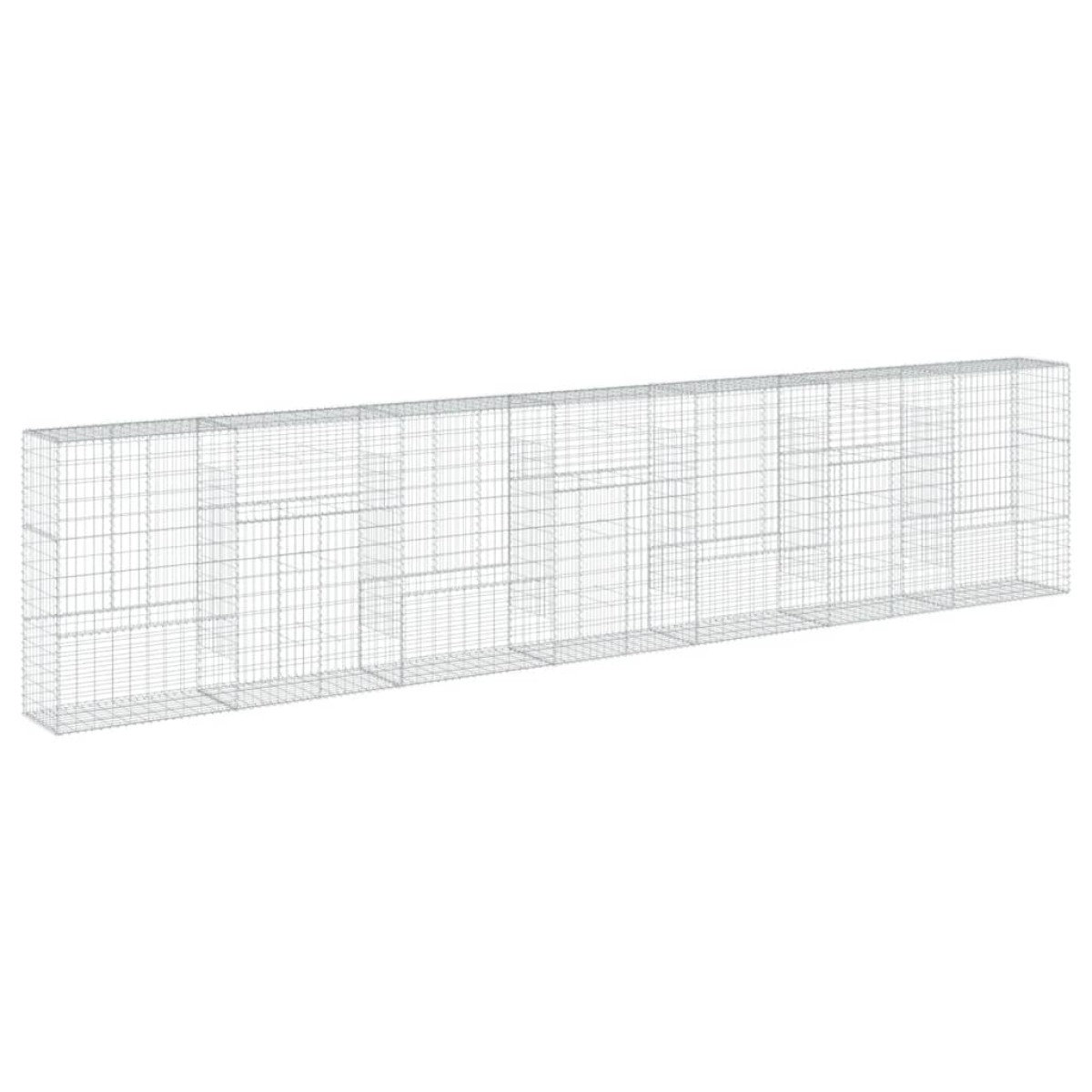 vidaXL Συρματοκιβώτιο με Κάλυμμα 700x50x150εκ. από Γαλβανισμένο Χάλυβα