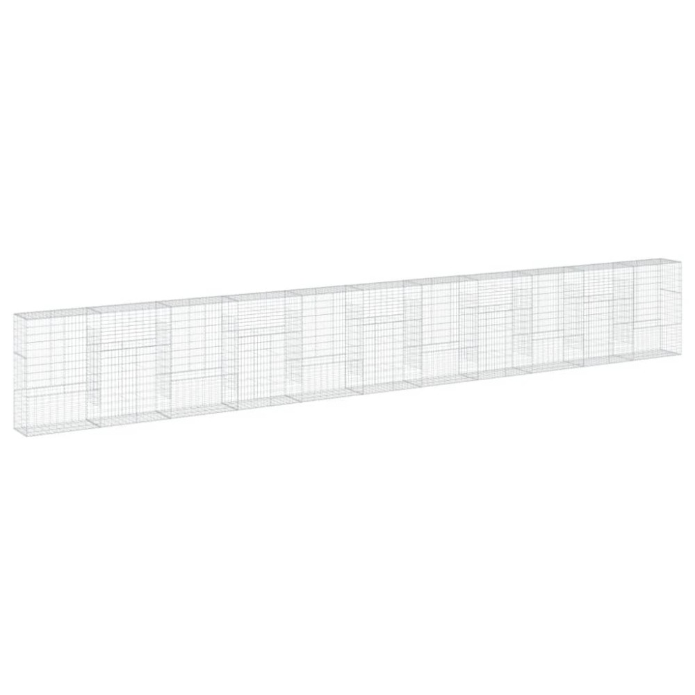 vidaXL Συρματοκιβώτιο με Κάλυμμα 1100x50x150εκ από Γαλβανισμένο Χάλυβα