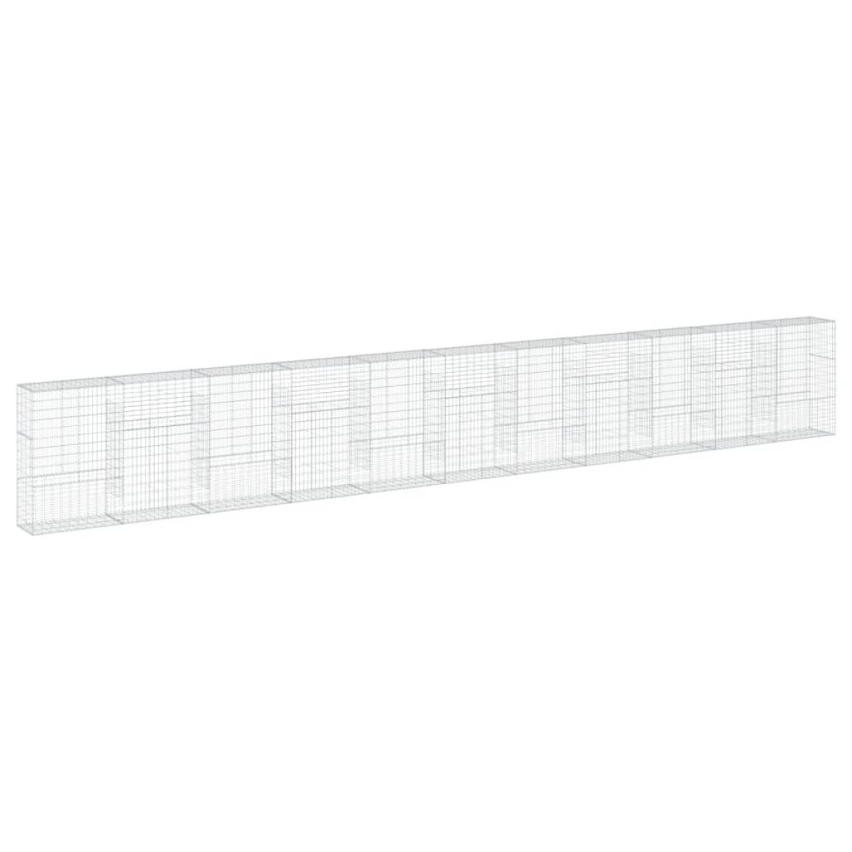 vidaXL Συρματοκιβώτιο με Κάλυμμα 1100x50x150εκ από Γαλβανισμένο Χάλυβα
