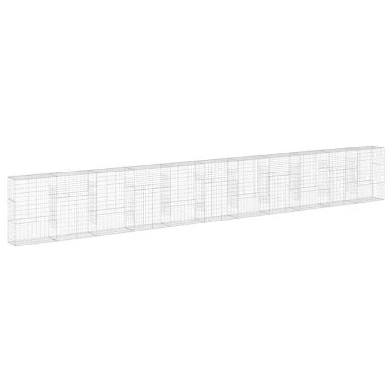 vidaXL Συρματοκιβώτιο με Κάλυμμα 1100x50x150εκ από Γαλβανισμένο Χάλυβα