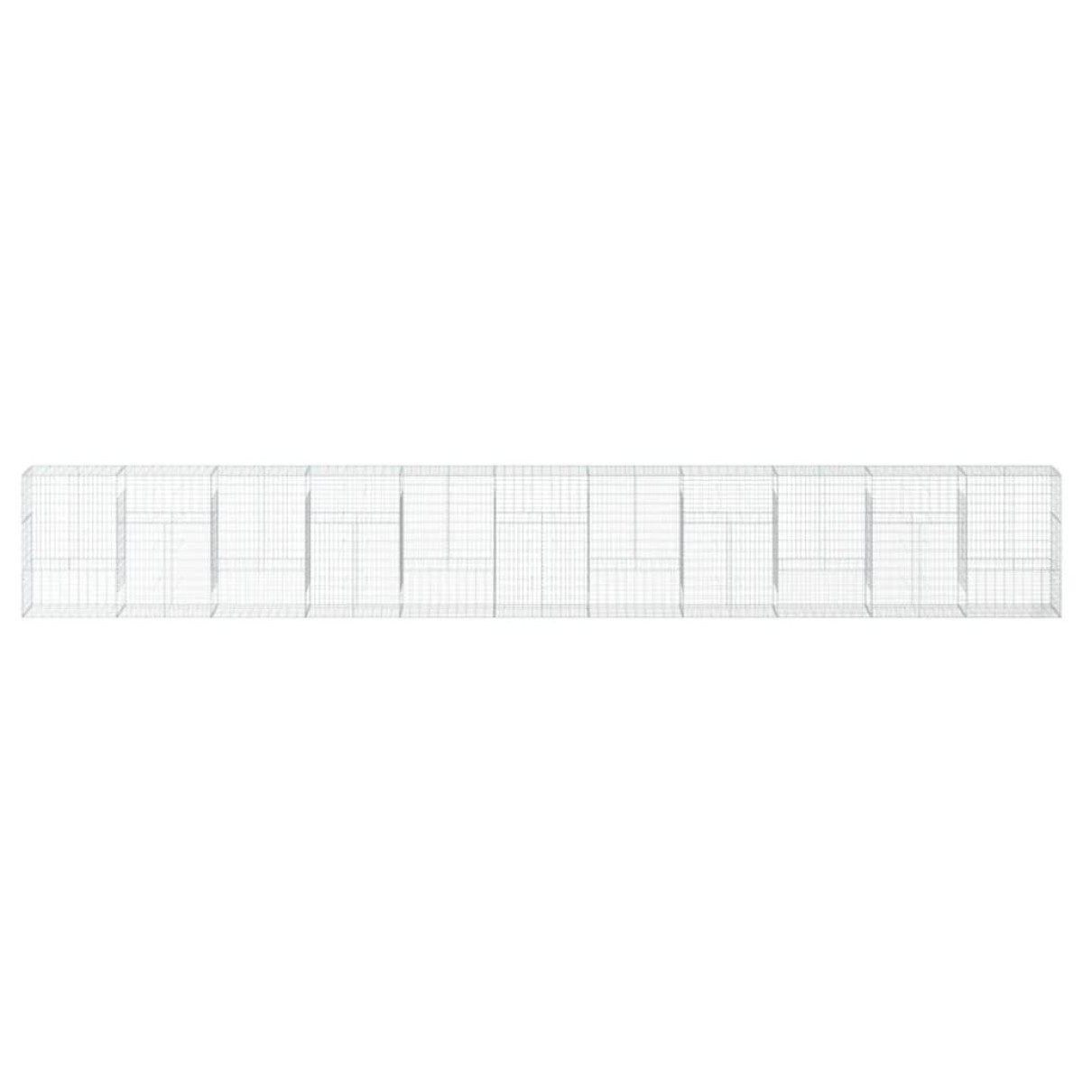 vidaXL Συρματοκιβώτιο με Κάλυμμα 1100x50x150εκ από Γαλβανισμένο Χάλυβα