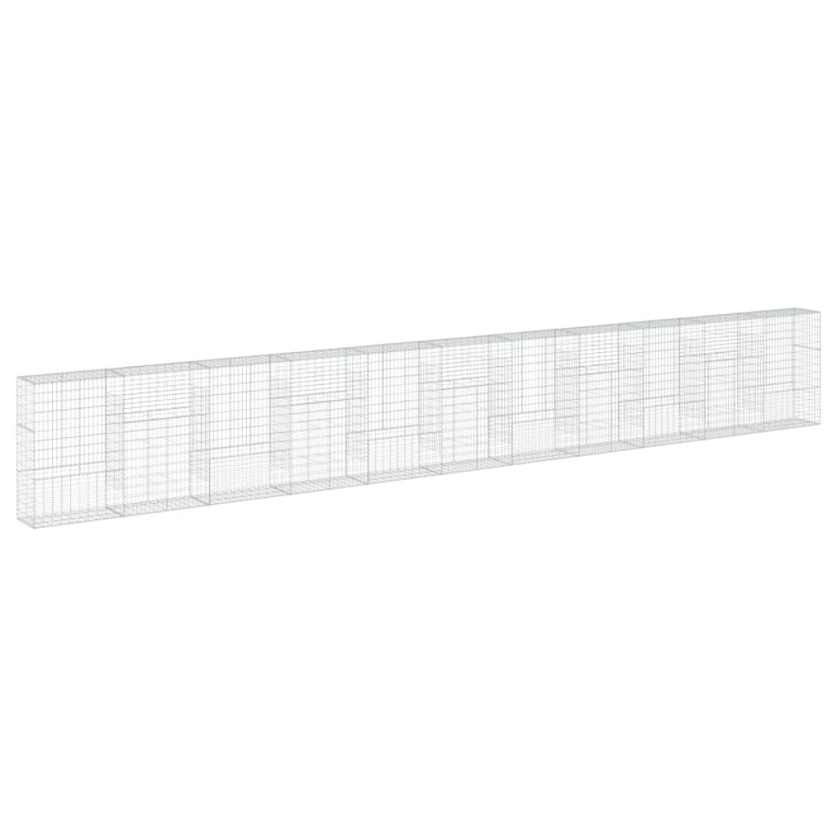 vidaXL Συρματοκιβώτιο με Κάλυμμα 1100x50x150εκ από Γαλβανισμένο Χάλυβα