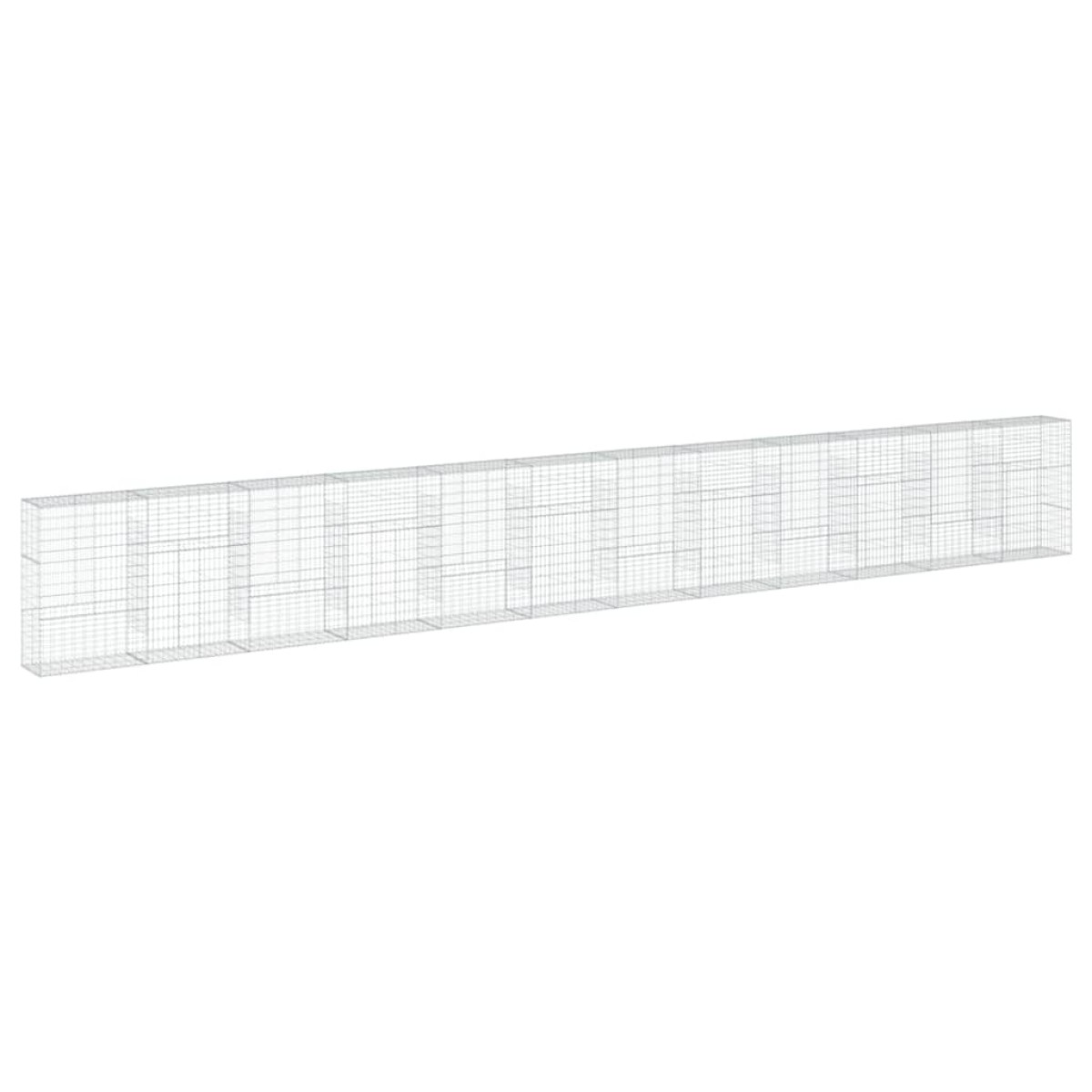 vidaXL Συρματοκιβώτιο με Κάλυμμα 1200x50x150εκ από Γαλβανισμένο Χάλυβα