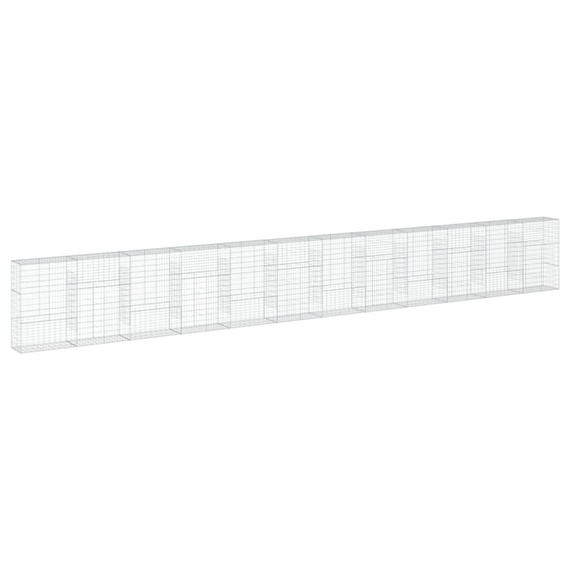 vidaXL Συρματοκιβώτιο με Κάλυμμα 1200x50x150εκ από Γαλβανισμένο Χάλυβα