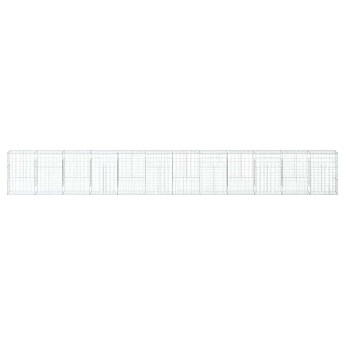 vidaXL Συρματοκιβώτιο με Κάλυμμα 1200x50x150εκ από Γαλβανισμένο Χάλυβα