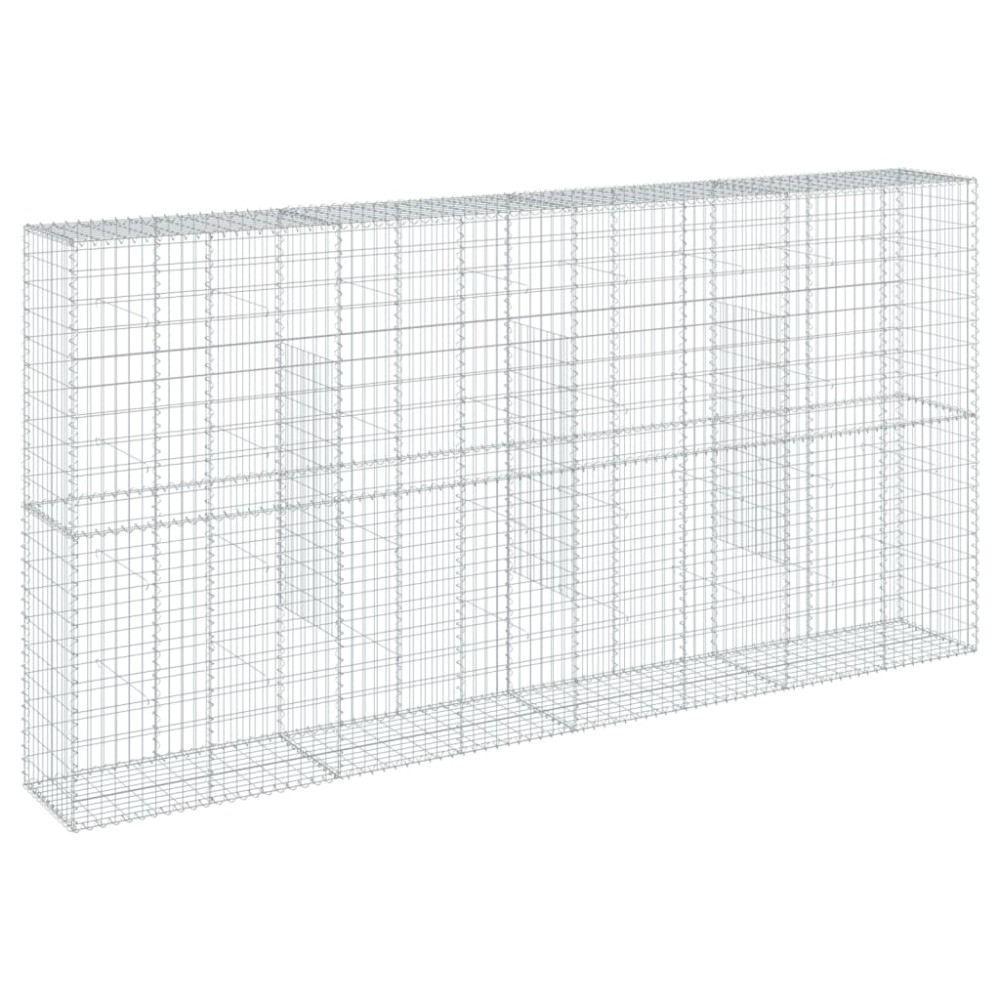 vidaXL Συρματοκιβώτιο με Κάλυμμα 400x50x200εκ. από Γαλβανισμένο Χάλυβα