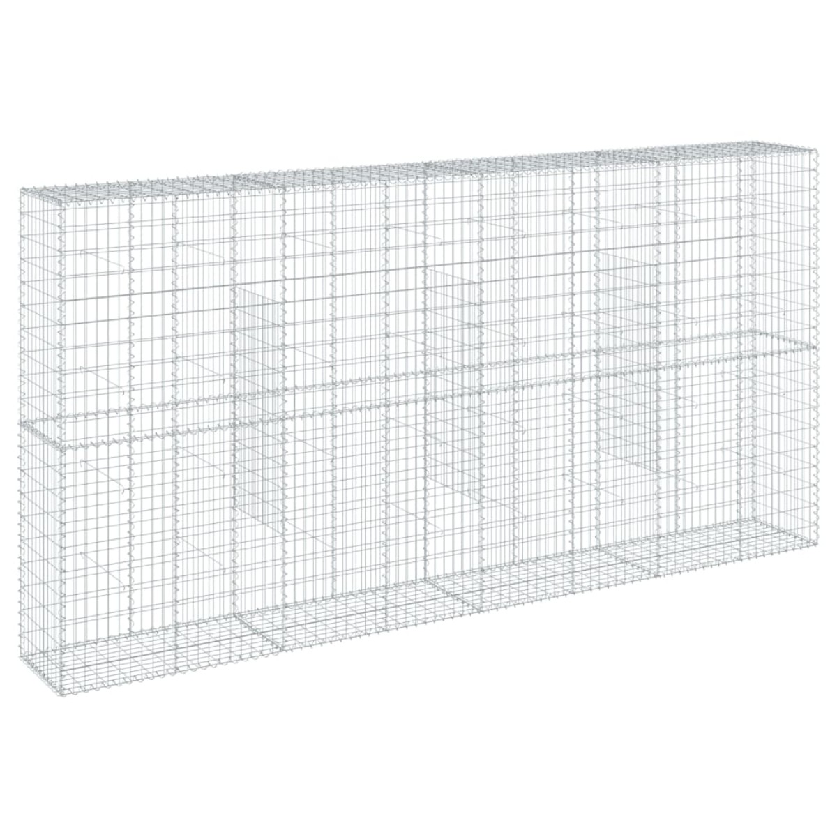 vidaXL Συρματοκιβώτιο με Κάλυμμα 400x50x200εκ. από Γαλβανισμένο Χάλυβα