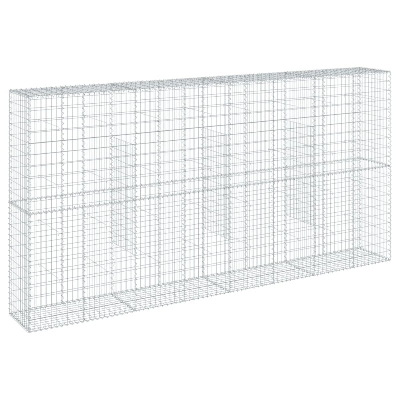 vidaXL Συρματοκιβώτιο με Κάλυμμα 400x50x200εκ. από Γαλβανισμένο Χάλυβα