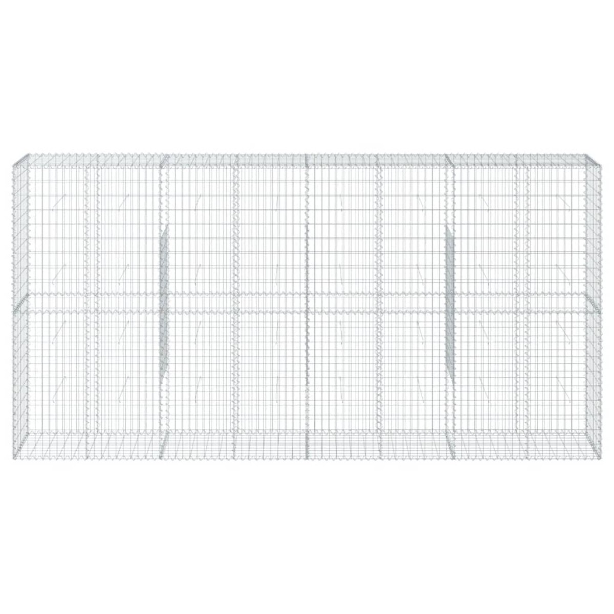 vidaXL Συρματοκιβώτιο με Κάλυμμα 400x50x200εκ. από Γαλβανισμένο Χάλυβα