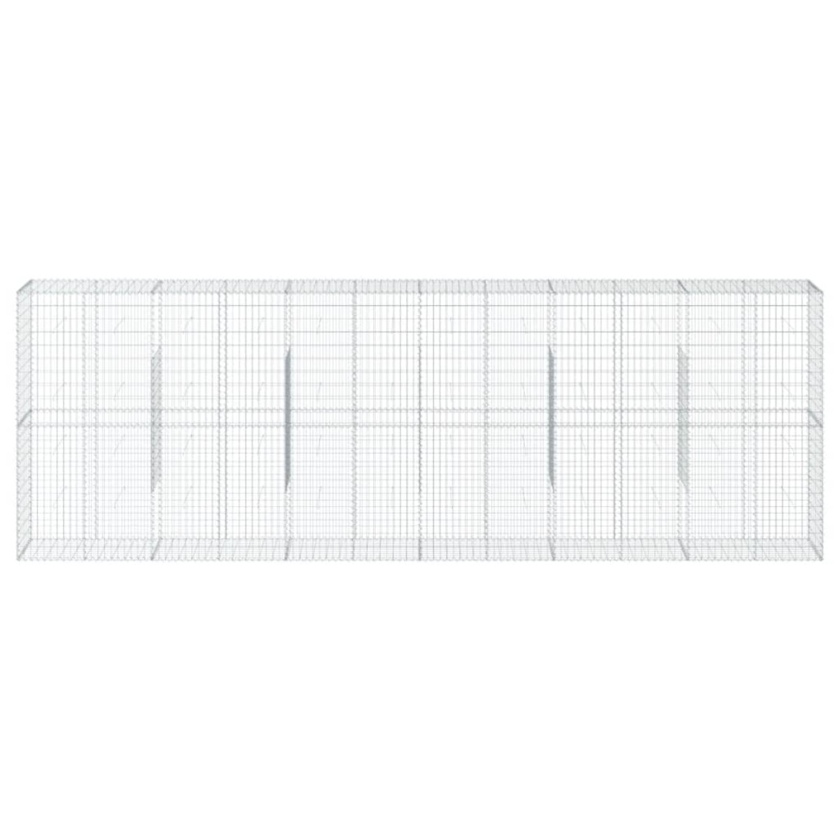 vidaXL Συρματοκιβώτιο με Κάλυμμα 600x50x200εκ. από Γαλβανισμένο Χάλυβα