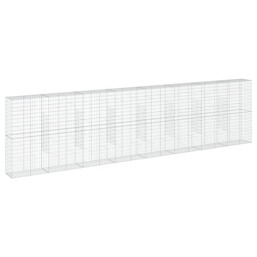 vidaXL Συρματοκιβώτιο με Κάλυμμα 800x50x200εκ. από Γαλβανισμένο Χάλυβα