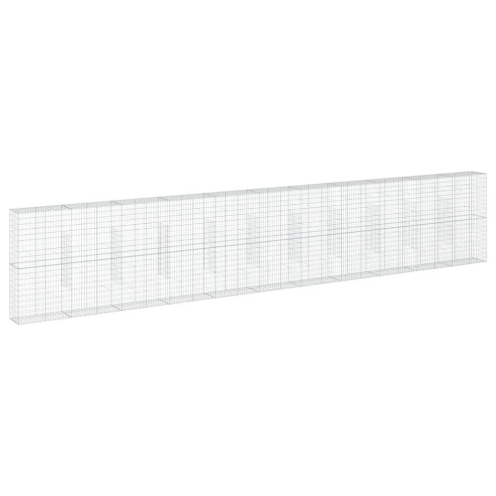 vidaXL Συρματοκιβώτιο με Κάλυμμα 1100x50x200εκ από Γαλβανισμένο Χάλυβα