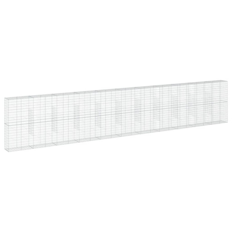 vidaXL Συρματοκιβώτιο με Κάλυμμα 1100x50x200εκ από Γαλβανισμένο Χάλυβα