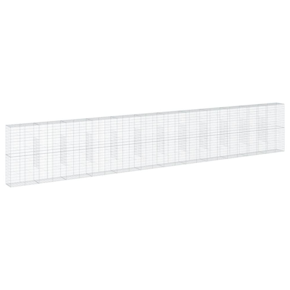 vidaXL Συρματοκιβώτιο με Κάλυμμα 1200x50x200εκ από Γαλβανισμένο Χάλυβα