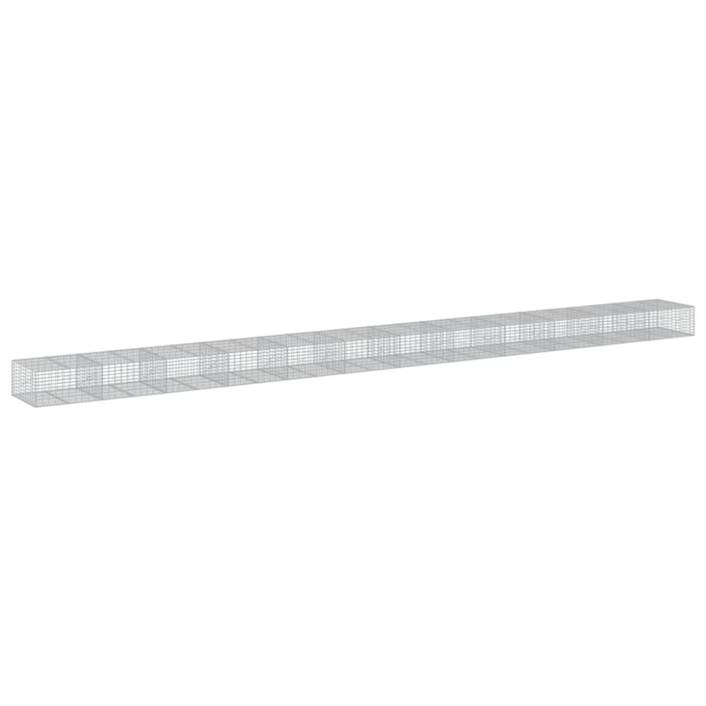vidaXL Συρματοκιβώτιο με Κάλυμμα 1200x100x50εκ από Γαλβανισμένο Χάλυβα