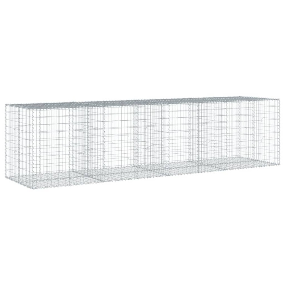 vidaXL Συρματοκιβώτιο με Κάλυμμα 400x100x100εκ από Γαλβανισμένο Χάλυβα
