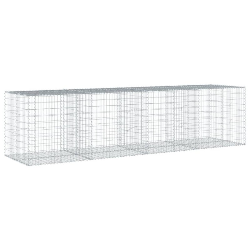 vidaXL Συρματοκιβώτιο με Κάλυμμα 400x100x100εκ από Γαλβανισμένο Χάλυβα