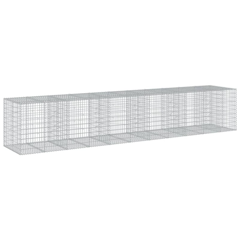 vidaXL Συρματοκιβώτιο με Κάλυμμα 550x100x100εκ από Γαλβανισμένο Χάλυβα