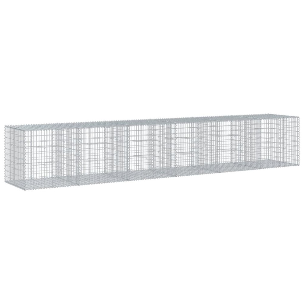 vidaXL Συρματοκιβώτιο με Κάλυμμα 600x100x100εκ από Γαλβανισμένο Χάλυβα