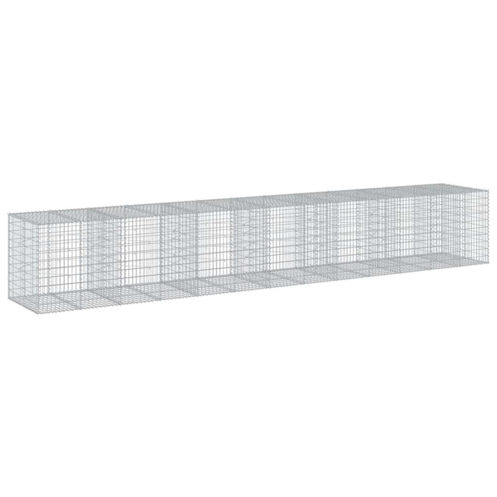 vidaXL Συρματοκιβώτιο με Κάλυμμα 650x100x100εκ από Γαλβανισμένο Χάλυβα