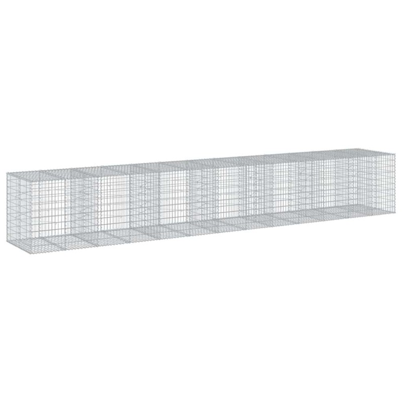 vidaXL Συρματοκιβώτιο με Κάλυμμα 650x100x100εκ από Γαλβανισμένο Χάλυβα