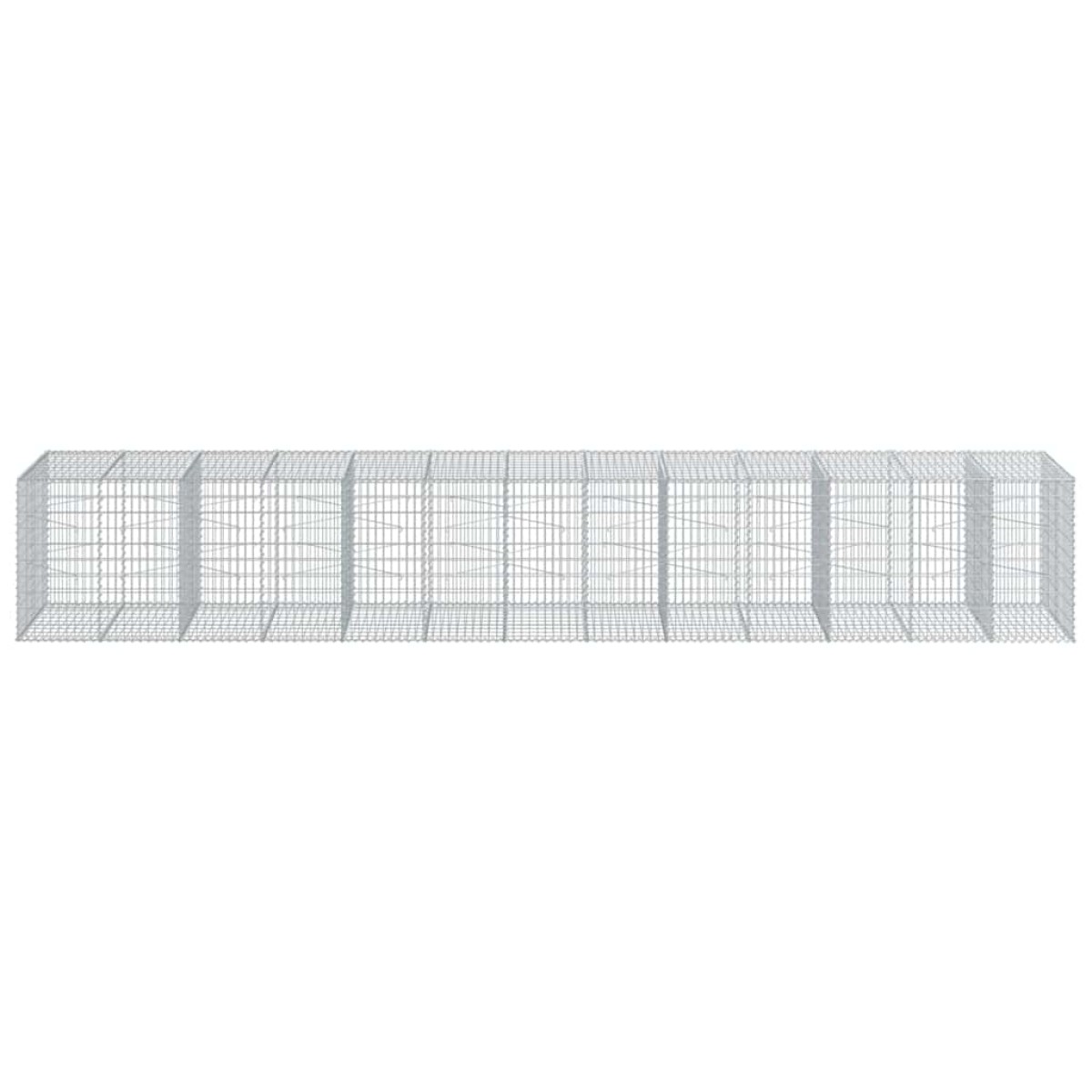 vidaXL Συρματοκιβώτιο με Κάλυμμα 650x100x100εκ από Γαλβανισμένο Χάλυβα