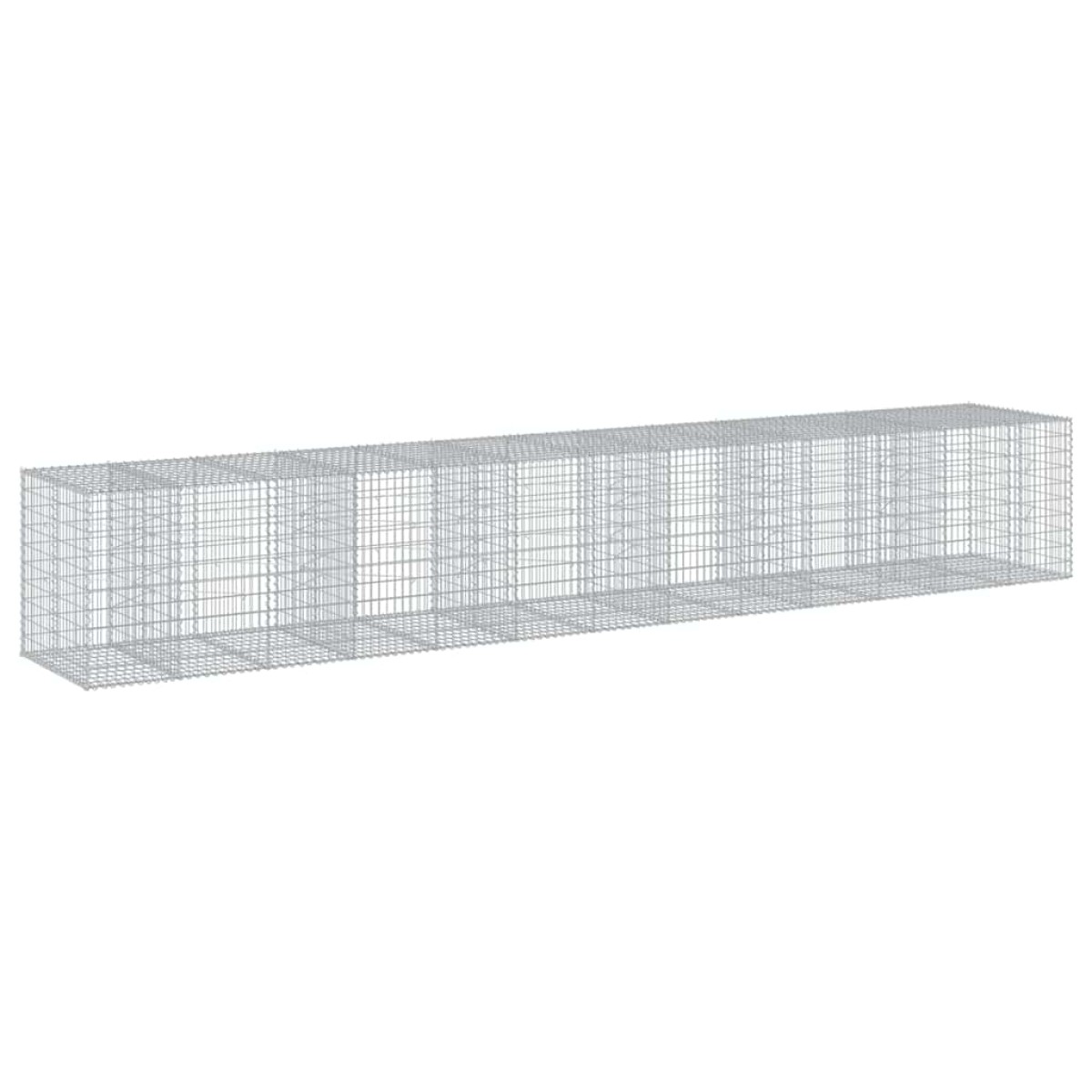 vidaXL Συρματοκιβώτιο με Κάλυμμα 650x100x100εκ από Γαλβανισμένο Χάλυβα